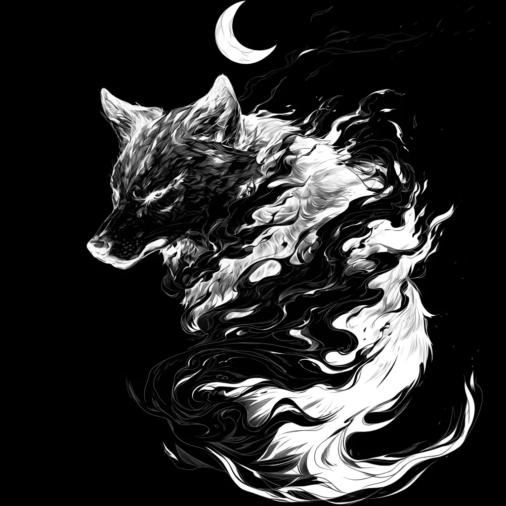 Wolf Tattoo brush 58 of 100 — Procreate stamp preview