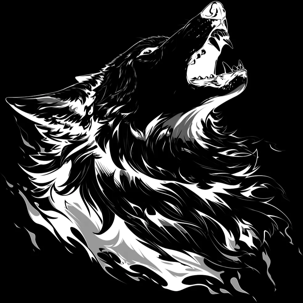 Wolf Tattoo brush 59 of 100 — Procreate stamp preview