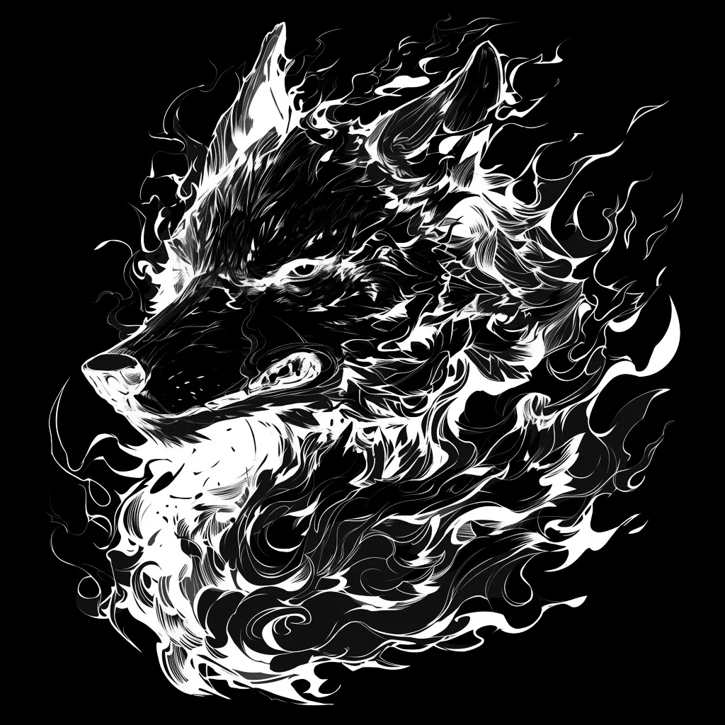 Wolf Tattoo brush 60 of 100 — Procreate stamp preview