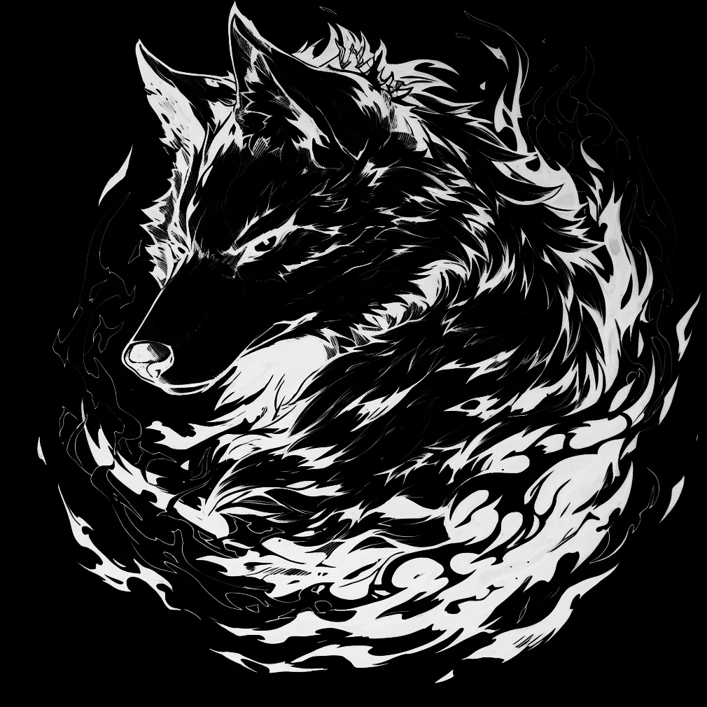 Wolf Tattoo brush 61 of 100 — Procreate stamp preview