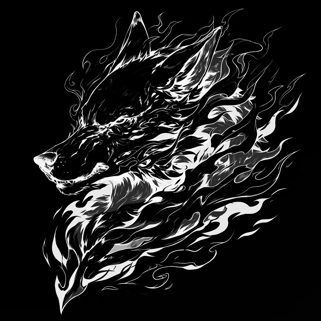 Wolf Tattoo brush 63 of 100 — Procreate stamp preview