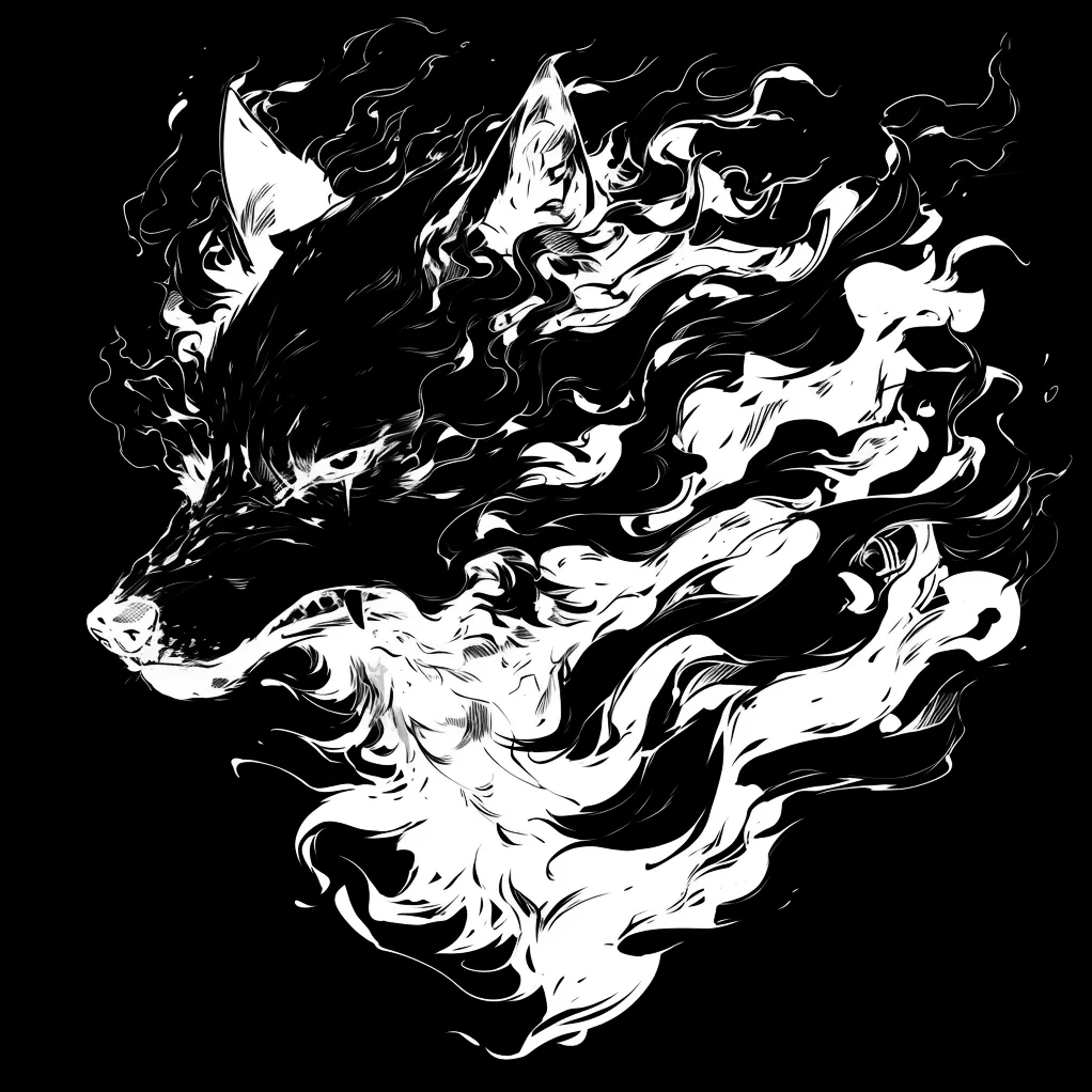 Wolf Tattoo brush 64 of 100 — Procreate stamp preview