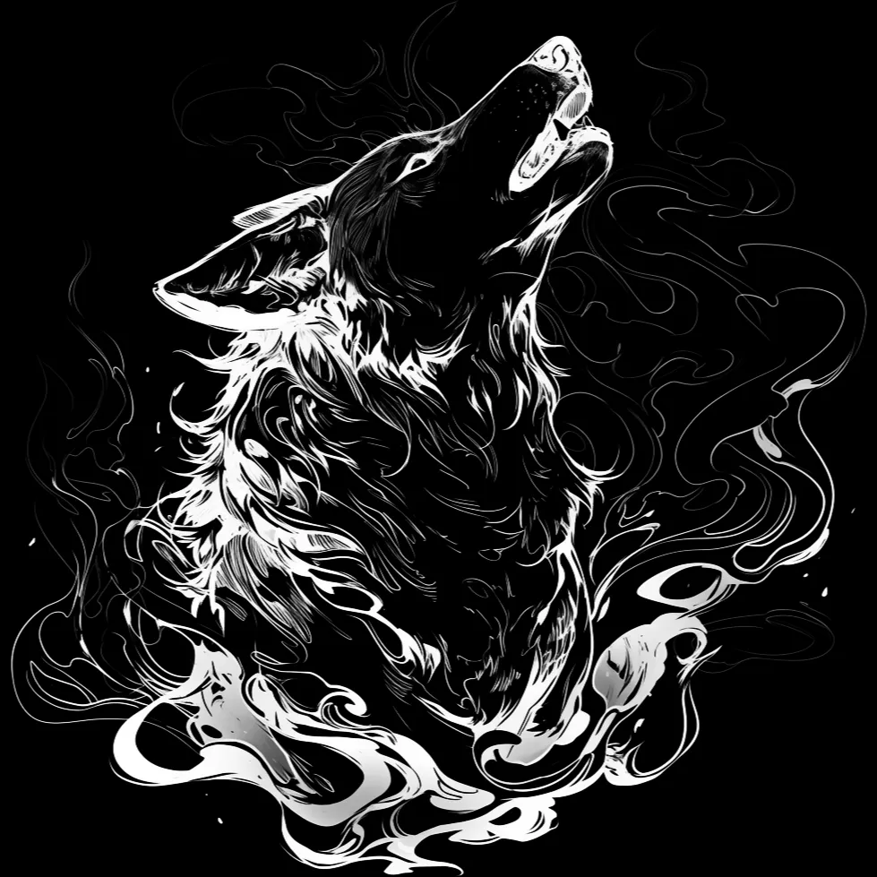 Wolf Tattoo brush 65 of 100 — Procreate stamp preview
