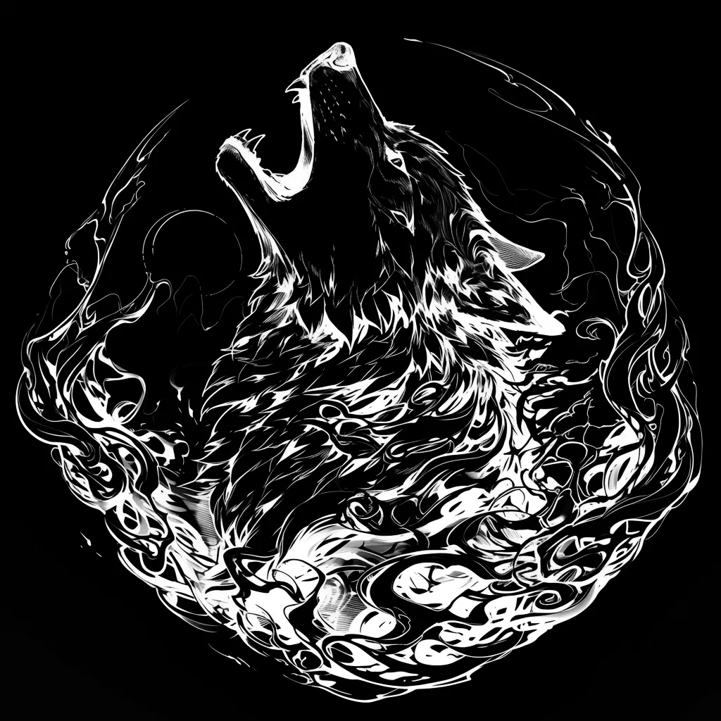 Wolf Tattoo brush 66 of 100 — Procreate stamp preview