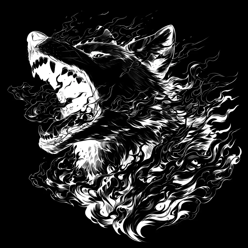Wolf Tattoo brush 68 of 100 — Procreate stamp preview