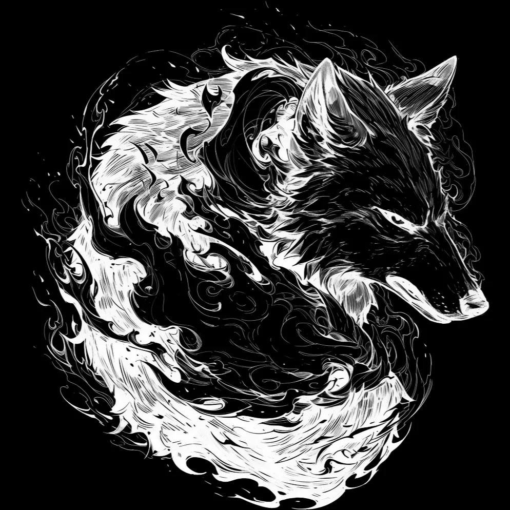 Wolf Tattoo brush 69 of 100 — Procreate stamp preview