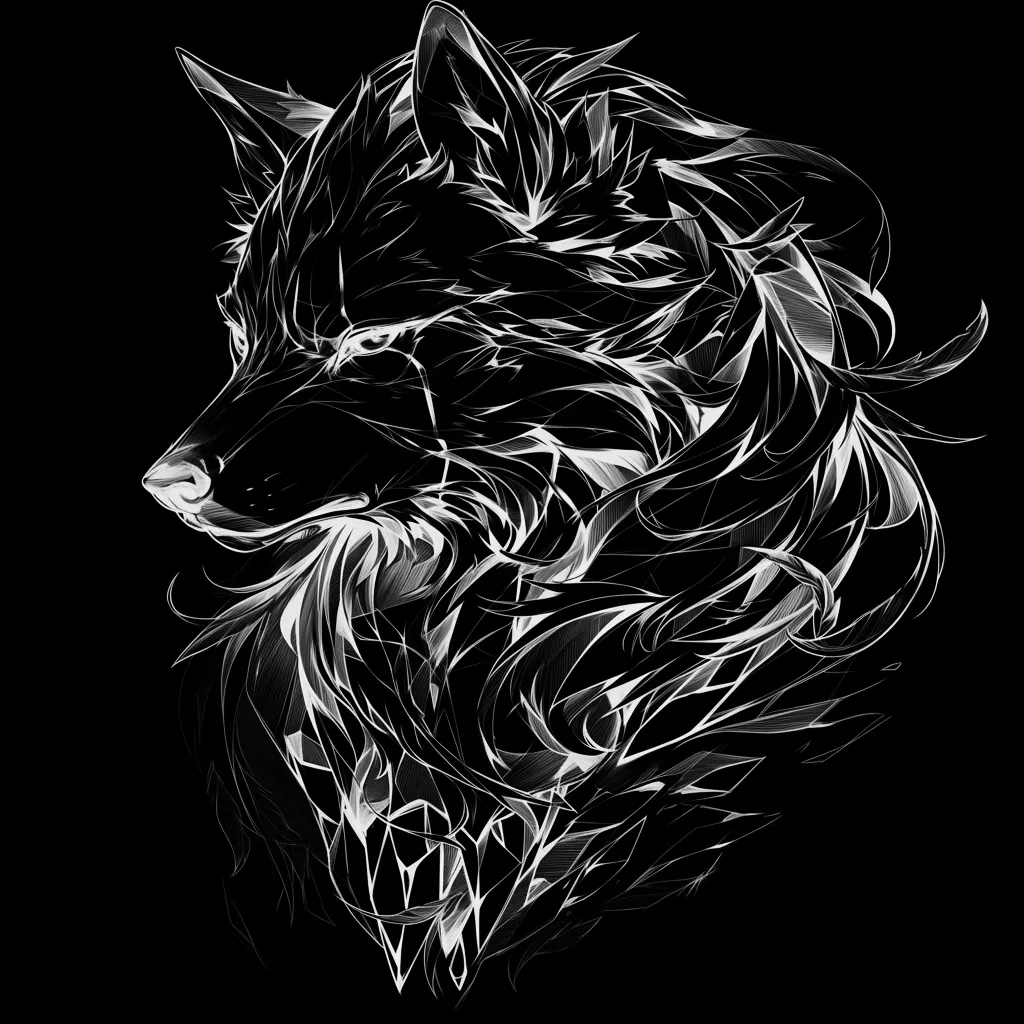 Wolf Tattoo brush 72 of 100 — Procreate stamp preview