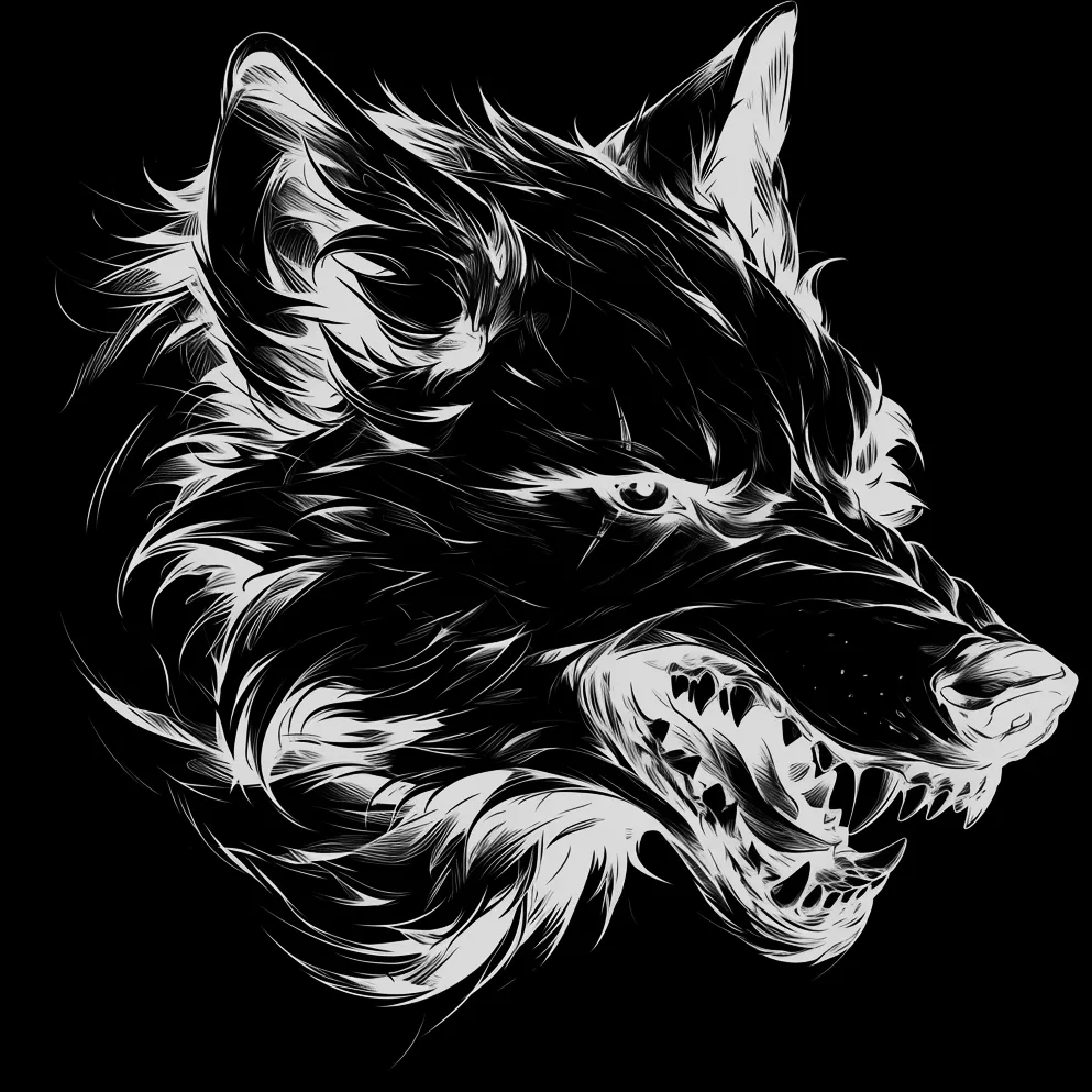 Wolf Tattoo brush 74 of 100 — Procreate stamp preview