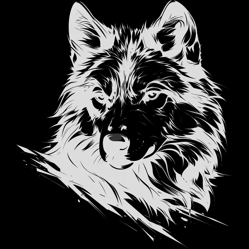 Wolf Tattoo brush 76 of 100 — Procreate stamp preview