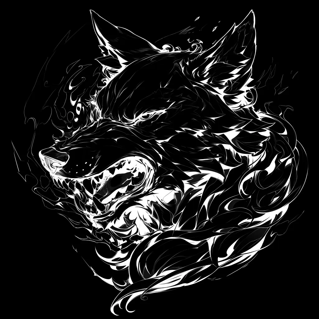 Wolf Tattoo brush 79 of 100 — Procreate stamp preview