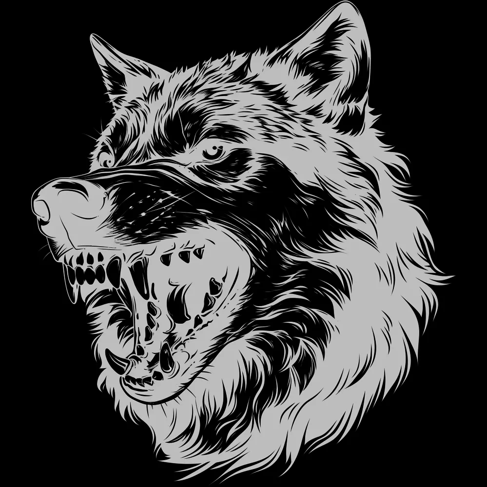 Wolf Tattoo brush 80 of 100 — Procreate stamp preview