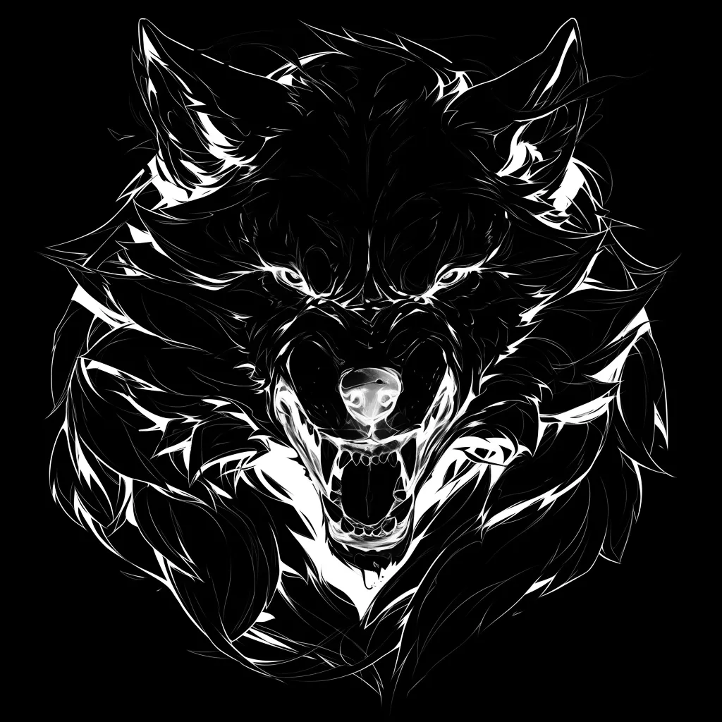 Wolf Tattoo brush 81 of 100 — Procreate stamp preview
