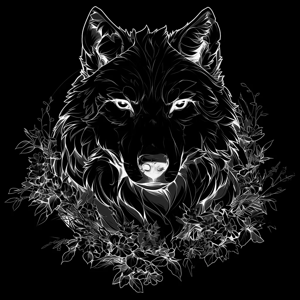 Wolf Tattoo brush 83 of 100 — Procreate stamp preview