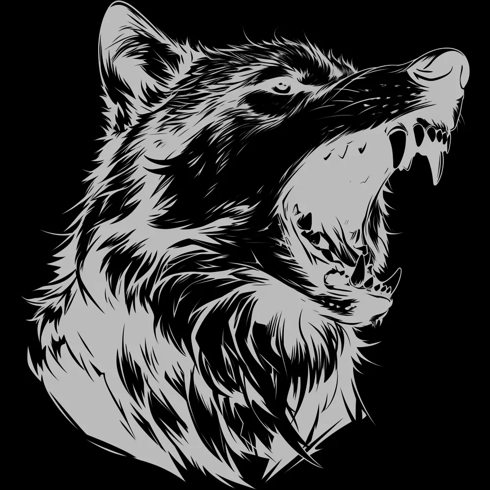 Wolf Tattoo brush 85 of 100 — Procreate stamp preview