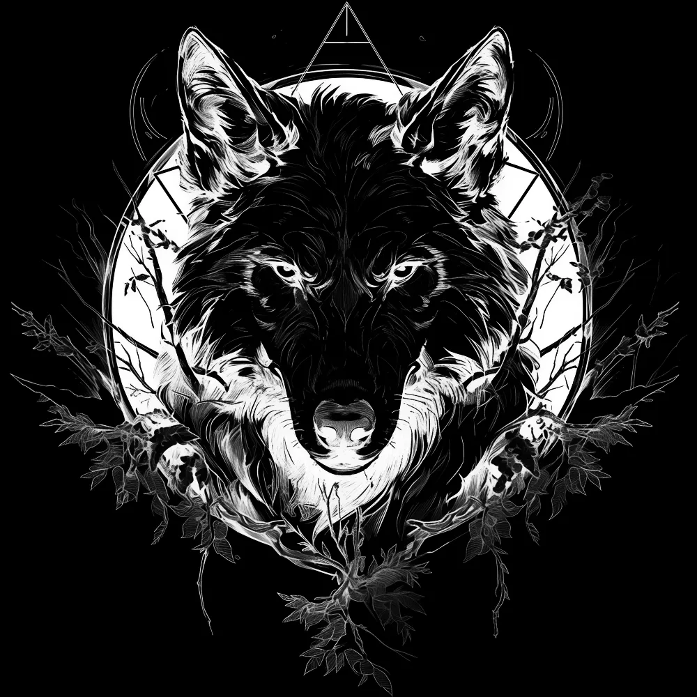 Wolf Tattoo brush 88 of 100 — Procreate stamp preview