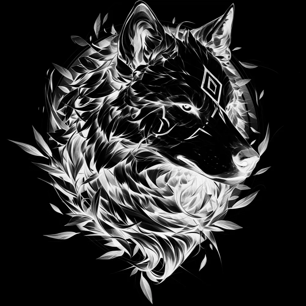 Wolf Tattoo brush 89 of 100 — Procreate stamp preview