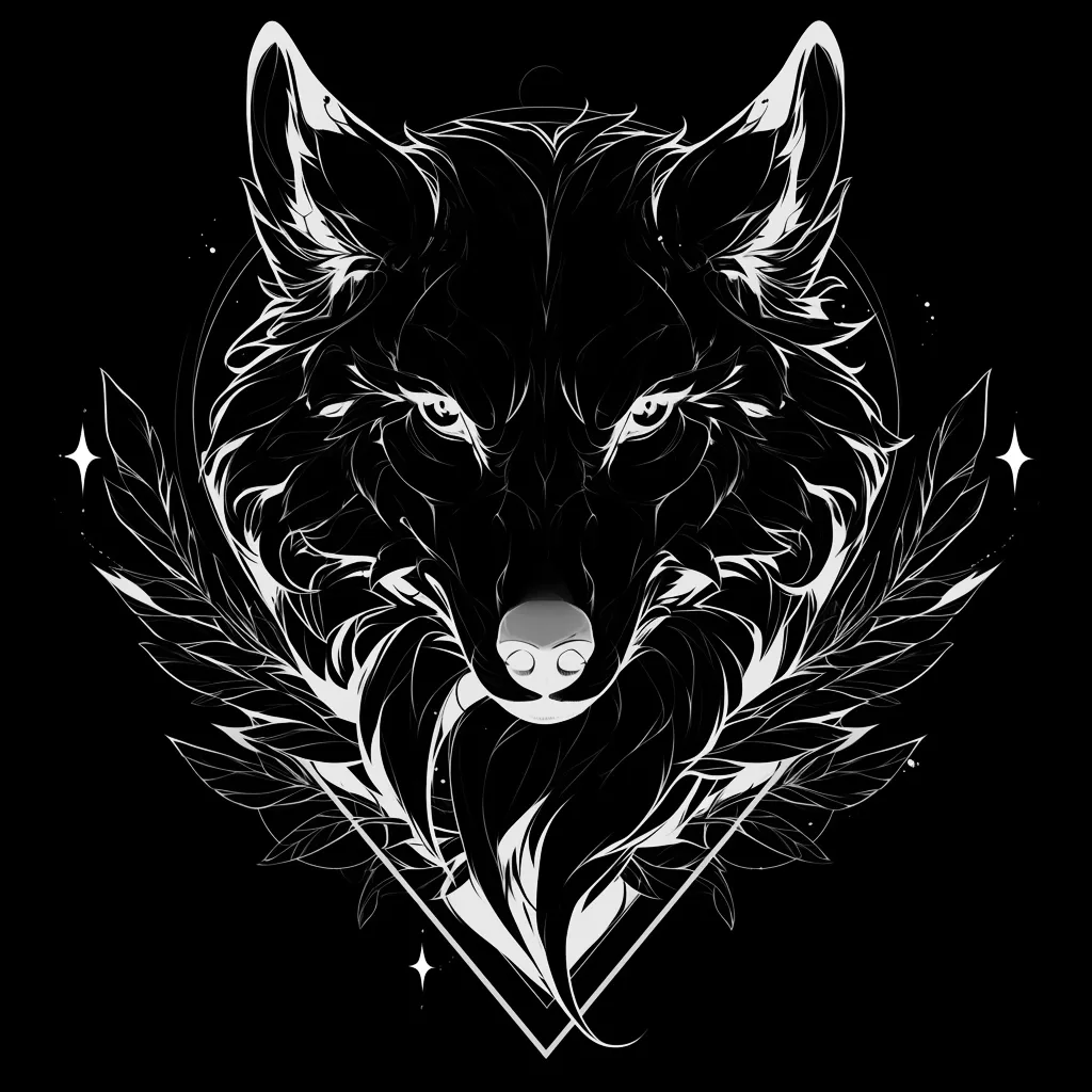 Wolf Tattoo brush 92 of 100 — Procreate stamp preview