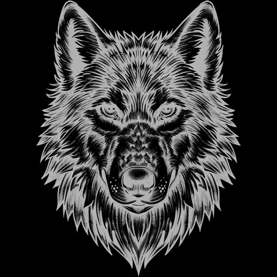 Wolf Tattoo brush 96 of 100 — Procreate stamp preview