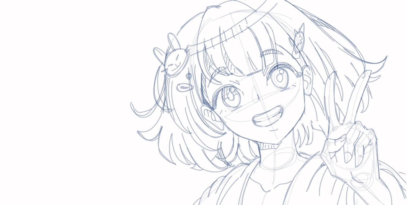 Anime — starting sketch in Procreate