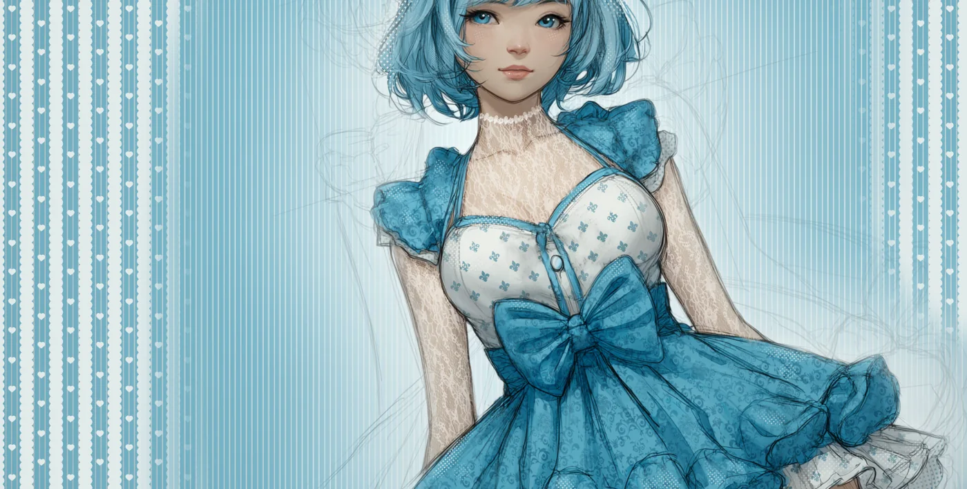 Lolita portrait — finished art made with Brusher Procreate brushes