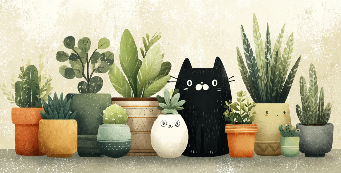 Cozy plants — finished art made with Brusher Procreate brushes